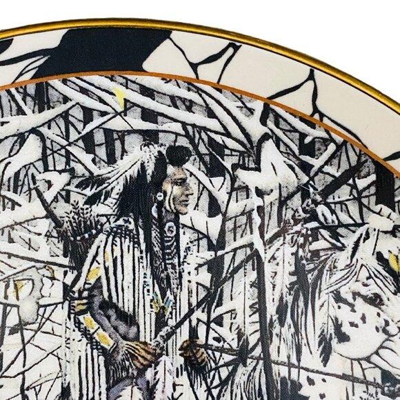 Vtg Diana Casey Where Paths Cross Porcelain Plate Silent Journey Native American - Picture 2 of 8